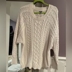 Aerie white cable knit sweater